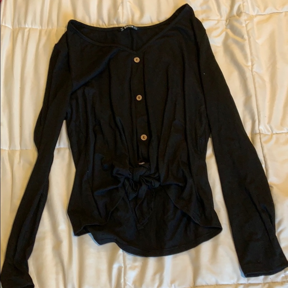 Black shirt from SHEIN with three buttons
